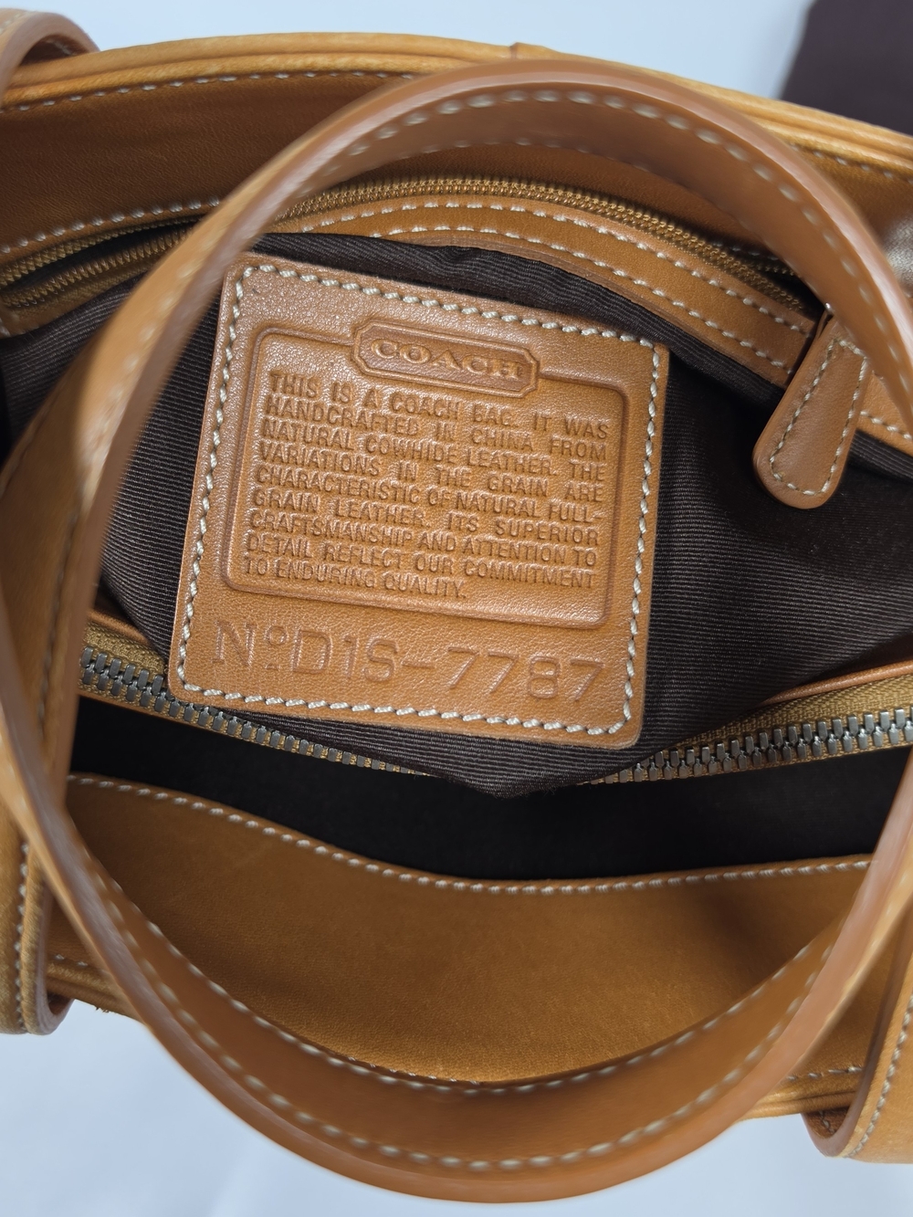 Coach Vintage 7787 Hampton Shopper Camel Tan Leather Medium Bag Womens - Picture 2 of 16